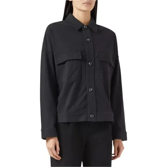 Vuori Mackenzie Jacket Medium Washed Black Cotton Shacket Chore Coat Inspo NWT - Picture 5 of 16